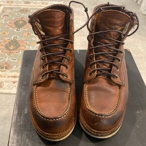 Red Wing 6 Inch Classic Moc Toe Boots 1907 Copper Rough Tough Leather Mens 8.5